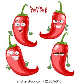 Funny cartoon vegetable pepper