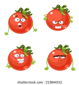 Funny cartoon vegetable tomato