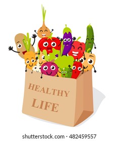 Funny Cartoon Vegetables
