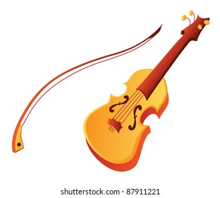 Funny cartoon violin vector