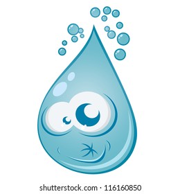 gota de agua de dibujos animados divertidos