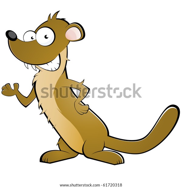 Funny Cartoon Weasel Stock Vector (Royalty Free) 61720318