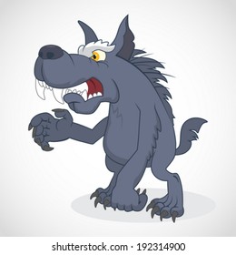 Funny cartoon Werewolf. Vector Illustration