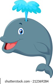 Funny cartoon whale