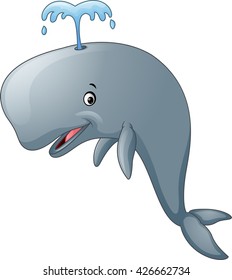 Funny cartoon whale