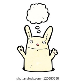 caricatura divertida de conejo blanco