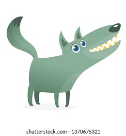 Funny cartoon wolf. Vector illustration