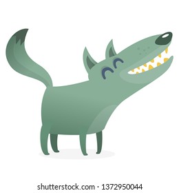 Funny cartoon wolf. Vector illustration