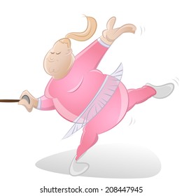 funny cartoon woman is dancing