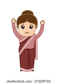 Funny Cartoon Woman Political Character