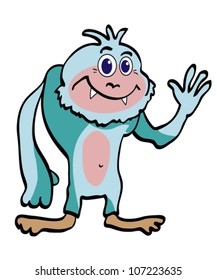 Funny cartoon yeti