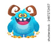 Funny cartoon yeti bigfoot character. Vector illustration