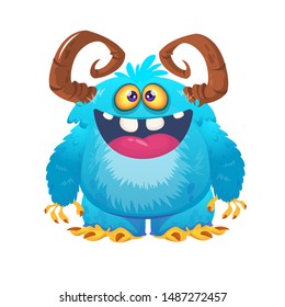 Funny cartoon yeti bigfoot character. Vector illustration