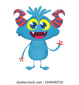 Funny cartoon yeti or bigfoot. Vector illustration of cute monster character