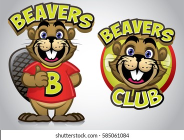 funny cartoon of young beaver