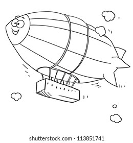 Funny cartoon zeppelin