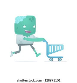 funny cartoon zombie in various poses for use in advertising, presentations, brochures, blogs, documents and forms, etc.