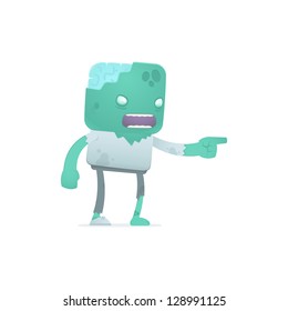 funny cartoon zombie in various poses for use in advertising, presentations, brochures, blogs, documents and forms, etc.