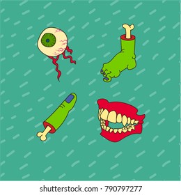 Funny cartoonic zombie set.
