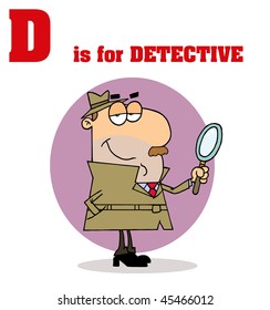 Funny Cartoons Alphabet with Text-D