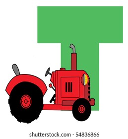 Funny Cartoons Alphabet-T