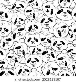 Engraçado desenhos animados panda cabeça, padrão de textura