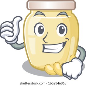 Funny cashew butter making Thumbs up gesture