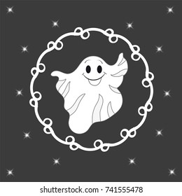 Funny cast on a gray background on Halloween
