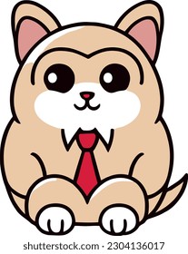 Funny cat and adorable kitten character vector design with flat color in white background suitable for sticker, cartoon and print design.