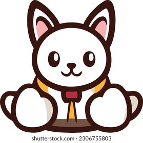 Funny cat and adorable kitten character vector design with flat color in white background suitable for sticker, cartoon and print design.