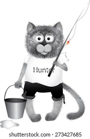 funny cat angler