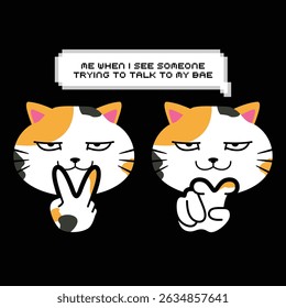 funny cat with angry face 