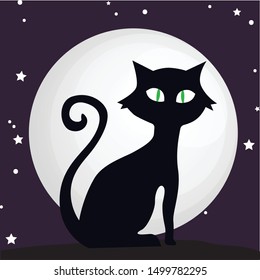 Funny cat, art, vector illustration