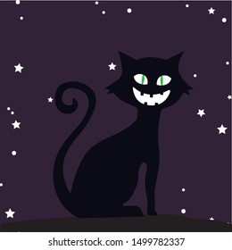 Funny cat, art, vector illustration