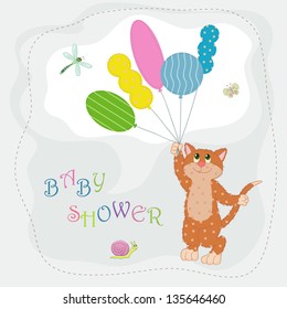 Funny cat with balloons