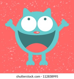 Funny cat being happy