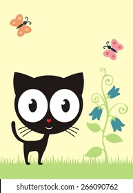 Funny cat with big eyes