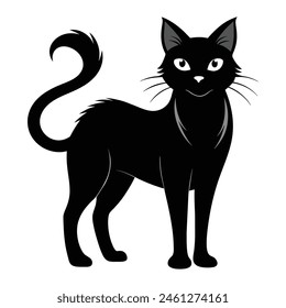 Funny cat black silhouette file