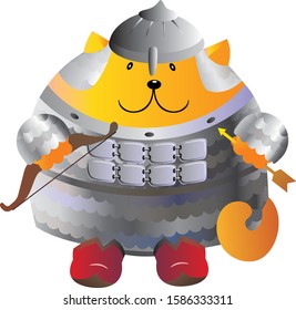 funny cat with bow and arrow
