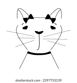 Gato gracioso con arcos en los oídos