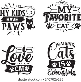 Funny Cat  Bundle, Cat bundle, cat designs, Cat lady bundle, crazy dog lady design, animals vector, Silhouette