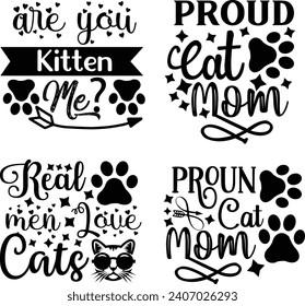 Funny Cat  Bundle, Cat bundle, cat designs, Cat lady bundle, crazy dog lady design, animals vector, Silhouette
