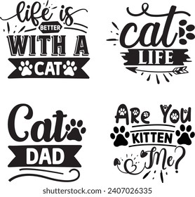 Funny Cat  Bundle, Cat bundle, cat designs, Cat lady bundle, crazy dog lady design, animals vector, Silhouette