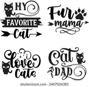 Funny Cat  Bundle, Cat bundle, cat designs, Cat lady bundle, crazy dog lady design, animals vector, Silhouette