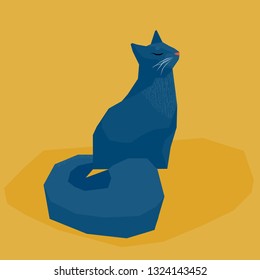 Funny cat  card template. Abstract creative modern illustration for design poster, card, invitation, bag print, shop advertising etc. 