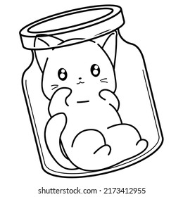 Funny cat cartoon character coloring page