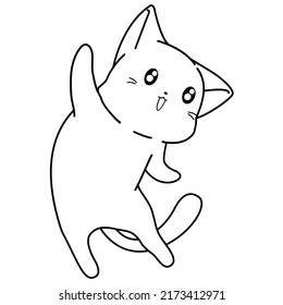 Funny cat cartoon character coloring page