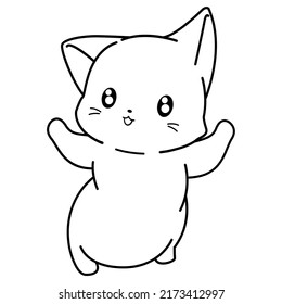 Funny cat cartoon character coloring page