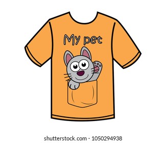 funny cat cartoon design illustration.cartoon design style, designed for apparel