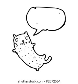 caricatura de gato gracioso boca abajo